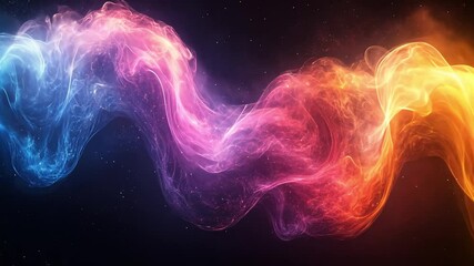 Poster - Colorful smoke-like patterns flow gracefully across a dark backdrop, showcasing a blend of blue, pink, orange, and purple hues.