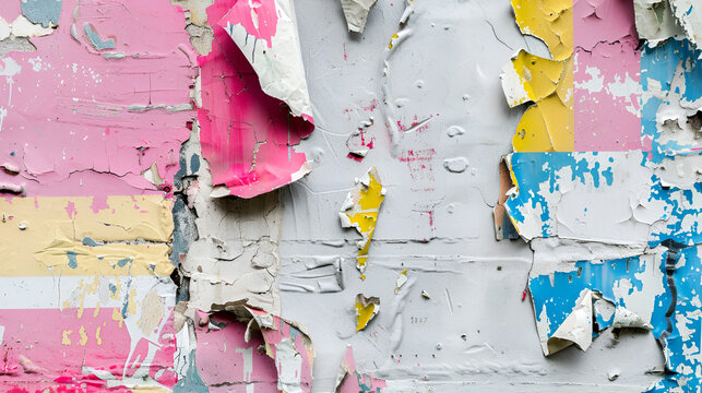 Old wrinkled grunge ripped torn placard posters ai genrativen