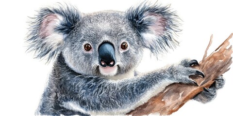 Wall Mural - Watercolor illustration of a koala hand painted