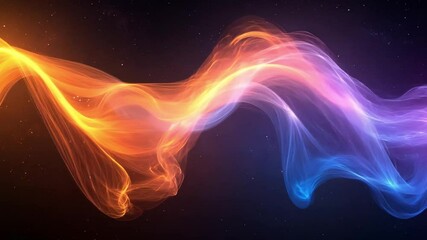 Poster - Dynamic swirls of vibrant orange, blue, and purple flow gracefully against a starry dark background.