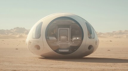 Futuristic Concept Vehicle in Desert Landscape