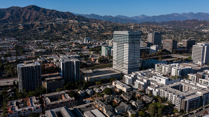 Wall Mural - Glendale, California, USA - August 18, 2024: Afternoon sunlight shines on the downtown urban core of Glendale.