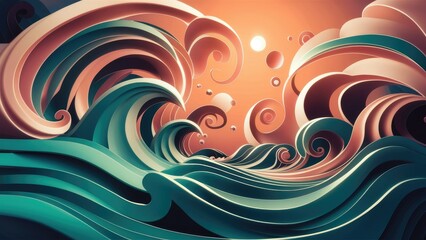 Poster - Abstract Waves Background for Greeting Cards and Commercial Use