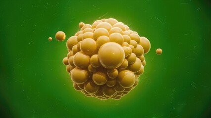 Poster -  Abstract flying object isolated on green background - 3D illustration