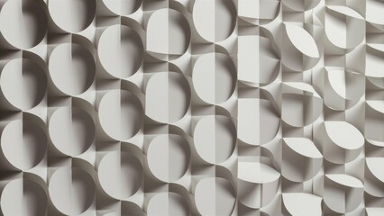 Poster - abstract geometric circle shapes on a 3d papercut background. creative modern pattern in white and g