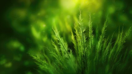 Poster - Abstract green bokeh with a blurred nature effect. Soft focus green background.