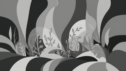 Poster - Abstract gray-black background featuring gentle, flowing shadows.