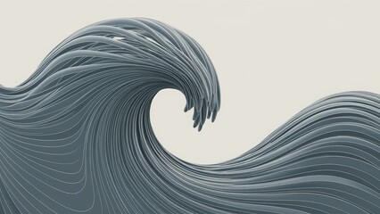 Poster - Abstract gray mesh wave on a light background. Versatile design element for presentations, covers, posters, and web design.