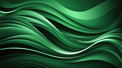  - Abstract green gradient background featuring flowing waves, perfect for contemporary design and digital art projects.