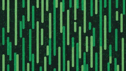 Poster -  Abstract green vertical lines texture on a dark background with grainy noise