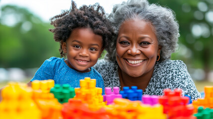 parent and children playing with toys