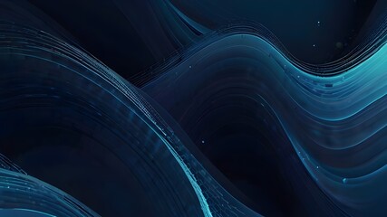 Poster - Abstract blue background with flowing lines. Dynamic waves. vector illustration. Generative AI