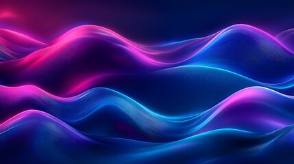 Abstract Blue Purple Neon Waves Background