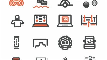 Canvas Print - Set of modern line icons for web and mobile apps.