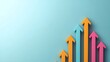 © Phichaphat - Colorful Arrows Pointing Upward on Blue Background
