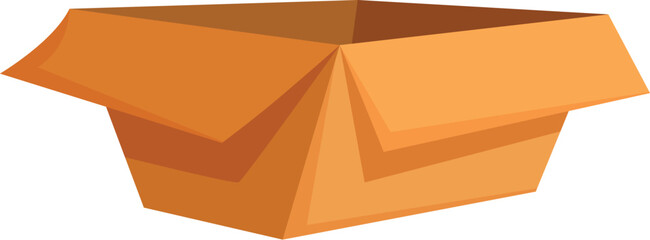 Poster - Square cardboard box standing open, useful for shipping or storage