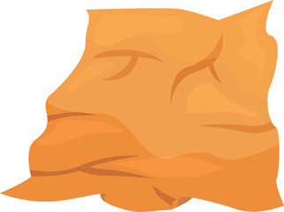 Poster - crumpled sheet of orange paper is being blown by the wind