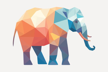 Colorful geometric elephant illustration