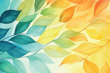 Canvas Print - Colorful abstract leaf design