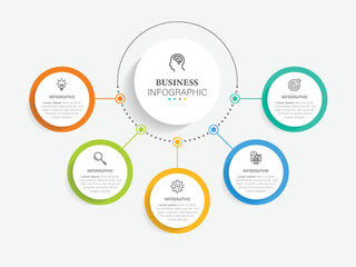 Vector Infographic design template Vector with icons and options for presentation, web site, layout banner