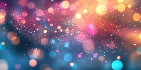 Poster - Elegant abstract background with bokeh lights and stars in a 3D cartoon rendering texture