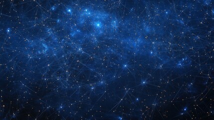 Poster - Abstract Blue and Gold Galaxy Background