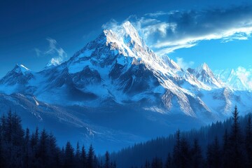  Blue mountain wallpaper in 2k , ai