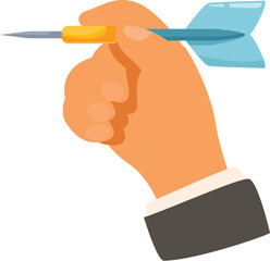Poster - Businessman is preparing to throw a dart, symbolizing the pursuit of business objectives