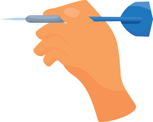 Poster - Hand is throwing a dart towards a target, representing the concept of aiming for success in business