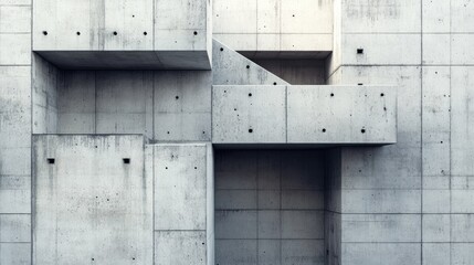 Poster - Abstract concrete background with 3D rendering of architectural design