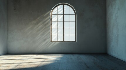 Poster - Empty interior with a window featuring 3D rendering