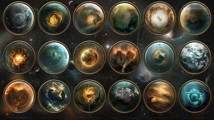 Wall Mural - Orbs of Space.