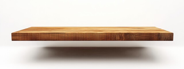 Poster - 3D rendering of wooden shelves isolated on a white background