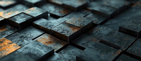 Poster - 3D rendering of digital tile and wallpaper design