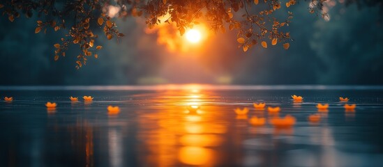 Canvas Print - Golden Sunset Over Still Water