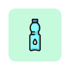 Poster - Bottle of water line icon. Plastic, container, drink. Water concept. Can be used for topics like beverage, waste sorting, disposable container