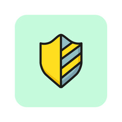 Poster - Heraldry line icon. Shield, knight, insurance. Medieval concept. Can be used for topics like safety, protection, battle