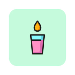 Poster - Glass of water line icon. Drink, beverage, refreshment. Water concept. Can be used for topics like fresh water, health care, salt-water balance