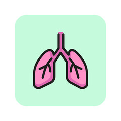 Poster - Human lungs line icon. Breath, bronchi, trachea. Medicine concept. Can be used for topics like health care, breath, respiratory, anatomy, disease