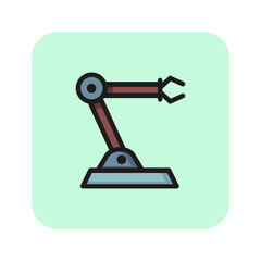 Poster - Industrial robot line icon. Hand, production, industry. Machine concept. Can be used for topics like manufacture, technology, artificial intelligence