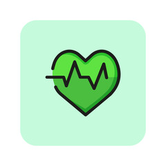 Poster - Heartbeat line icon. Heart, pulse, cardiogram. Medicine concept. Can be used for topics like health care, emergency, sport, cardiology