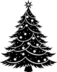 christmas tree silhouette vector, christmas tree vector