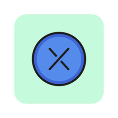 Poster - Rejection symbol line icon. Cross sign in circle. Rejection concept. Can be used for topics like app design, notification, failure, error