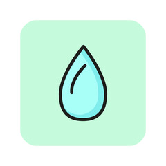 Poster - Water drop line icon. Blob, fresh water, rain. Water concept. Can be used for topics like ecology, nature, liquid