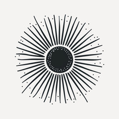 Sticker - Abstract black sunburst illustration