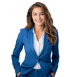 © The Stock Guy - Portrait of a smiling businesswoman, a professional and confident woman in blue suit, isolated on transparent background