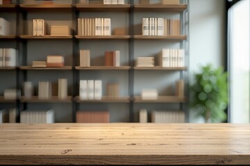 Library shelves filled with books in a quiet room, showcasing a large collection of literature, perfect for studying and learning