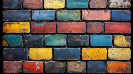 Poster - Colorful Brick Wall