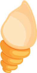 Poster - Illustration of a large, empty seashell with an orange and yellow toned gradient