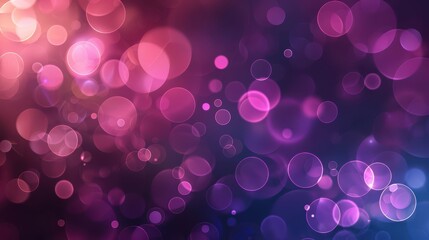 Wall Mural - Abstract Bokeh Background with Vibrant Pink and Purple Light Circles in a Dark Gradient